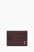 SAINT LAURENT Tiny Cassandre Card Case in Eel Leather