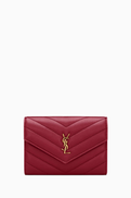 SAINT LAURENT Cassandre Envelope Wallet in Lambskin