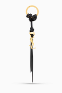 SAINT LAURENT Cassandre Keyring in Leather