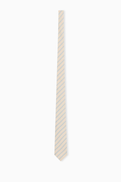 SAINT LAURENT Striped Tie in Silk-wool