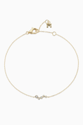 سوار Mateo New York Mini Wave Diamond Bezel من الذهب عيار 14 قيراطًا