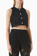 SANDRO Amie Embroidered Crop Top in Lace