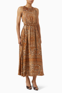 SANDRO Melanie Printed Dress in Viscose