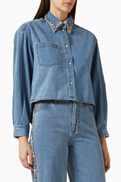 SANDRO Buttoned Shirt in Denim