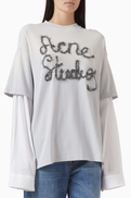 Acne Studios Layered Embroidered T-shirt in Jersey