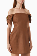 Elisabetta Franchi Mini Dress in Linen-blend