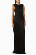 Elisabetta Franchi Red Carpet Gown in Shiny Viscose Jersey