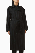 Elisabetta Franchi Belted Trench Coat in Satin