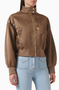 Elisabetta Franchi Oversized Bomber Jacket in Nylon