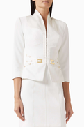Elisabetta Franchi Strap-detail Jacket in Double Crepe