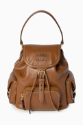 Miu Miu Logo Backpack in Nappa Leather