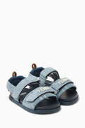 Fendi Velcro Logo Sandals in Denim