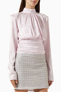 Rotate Birger Christensen Ruched High-neck Top