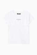 Balmain Ruffle T-shirt in Cotton
