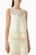 Maje Crochet Rhinestone-embellished Top