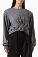 Magda Butrym Knot-hem Top in Wool
