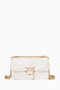 PINKO Mini Love One Tripla Crossbody Bag in Quilted Leather
