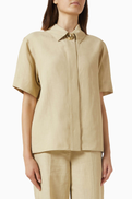 JOSEPH Volu Top in Linen-blend