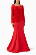 NASS Fan-detail Maxi Dress
