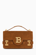 Balmain B-Buzz 24 Shoulder Bag in Suede