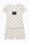 MARC JACOBS Checked Logo Shorts Set