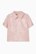 Elie Saab Sequin-embellished Top in Denim