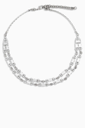 Alessandra Rich Double Crystal Necklace in Brass
