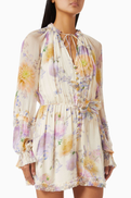 Zimmermann Luna Ruffle Playsuit in Viscose