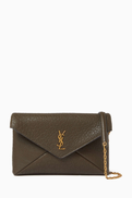 SAINT LAURENT Small Cassandre Chain Pouch in Lambskin