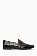 Tory Burch LeeLee Loafers in Croc-embossed Leather