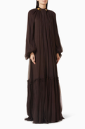 Elisabetta Franchi Ruffle Maxi Dress