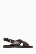 Prada Crisscross Sandals in Leather