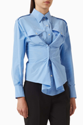 McQueen Gathered Shirt in Cotton Taffeta