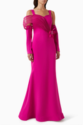 NASS Cold-shoulder Embellished Gown