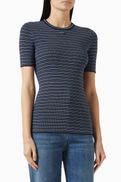 Prada Striped Crewneck Sweater in Cotton