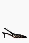Aquazzura Kahlo 50 Slingback Pumps in Grosgrain