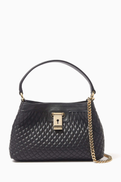 Bally Mini Lock Me Top-handle Bag in Quilted Lambskin Leather