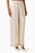DÔEN DEN Lavon Fringe Pants in Silk Satin