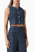 SANDRO Bellamy Sequin-embellished Top in Cotton