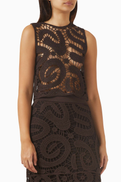 PINKO Geometric Crocheted Top
