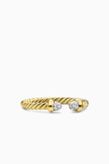 David Yurman Micro Cablespira Open Flex Diamond Ring in 18kt Gold