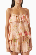 Zimmermann Roselight Frill Cami Top in Silk