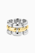 Luv Aj Noir Link Ring in Rhodium-plated Silver