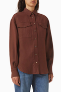 Brunello Cucinelli Snap-button Shirt in Twill