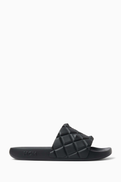 MCM Quilted Slides in Rubber