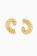 Ysso Tiny Shell Stud Earrings in Gold-plated Metal