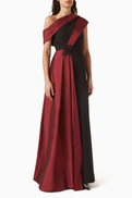 NASS Two-tone Gown in Crepe & Taffeta