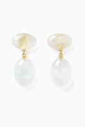 Ragbag Datura Jade Earrings in Gold-plated Sterling Silver