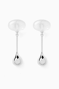 Ragbag Datura Jade Drop Earrings in Sterling Silver
