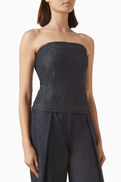 Brunello Cucinelli Bandeau Top in Denim